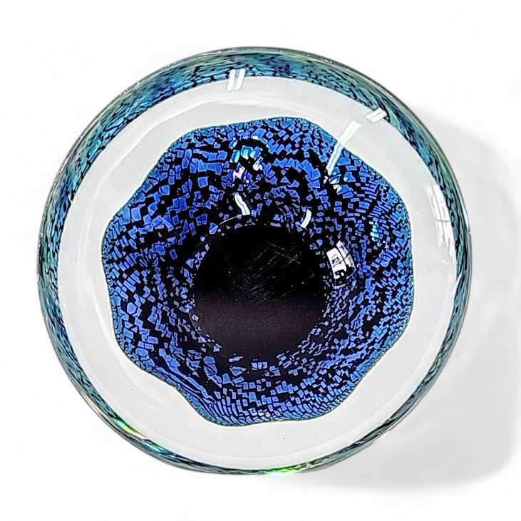 Robert Eickholt Cased Dichroic Glass Sea Anemone Paperweight - Signed 1995