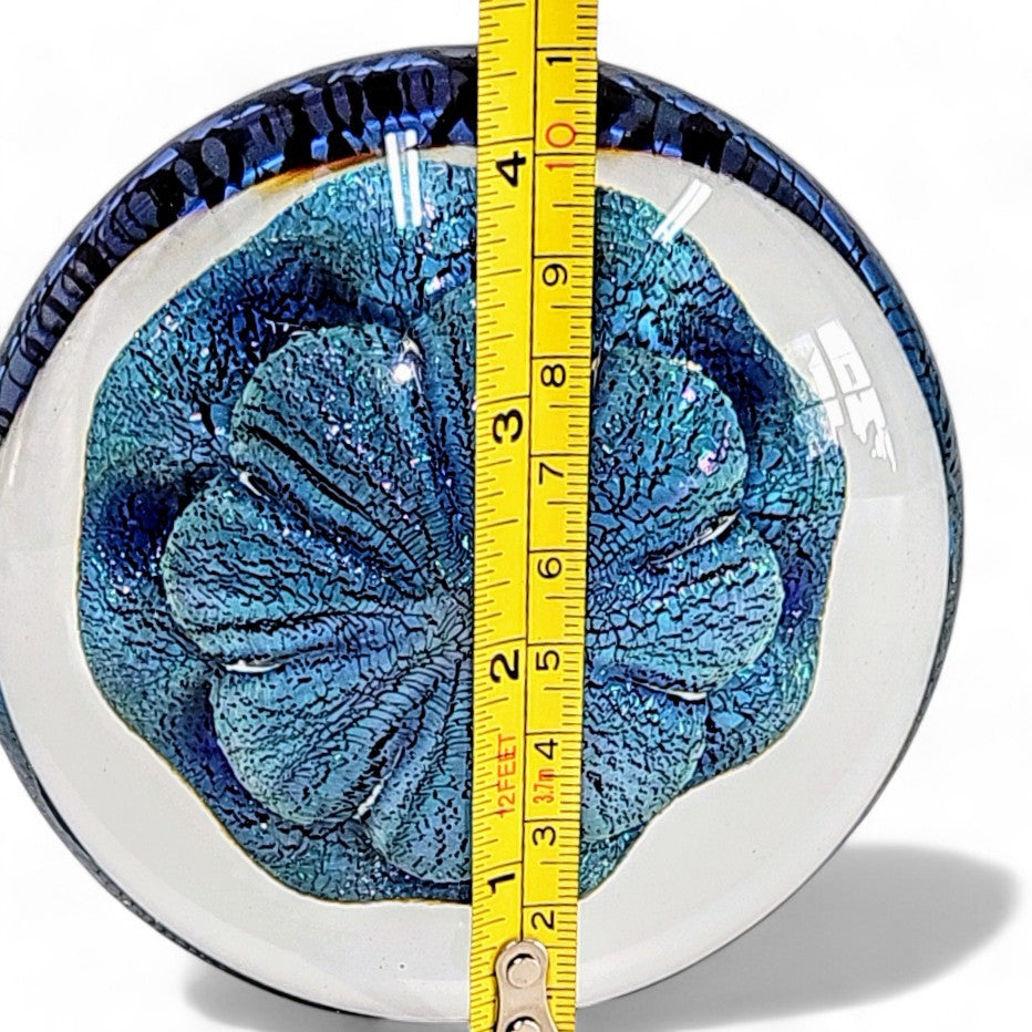 Robert Eickholt Cased Dichroic Glass Sea Anemone Paperweight - Signed 1995