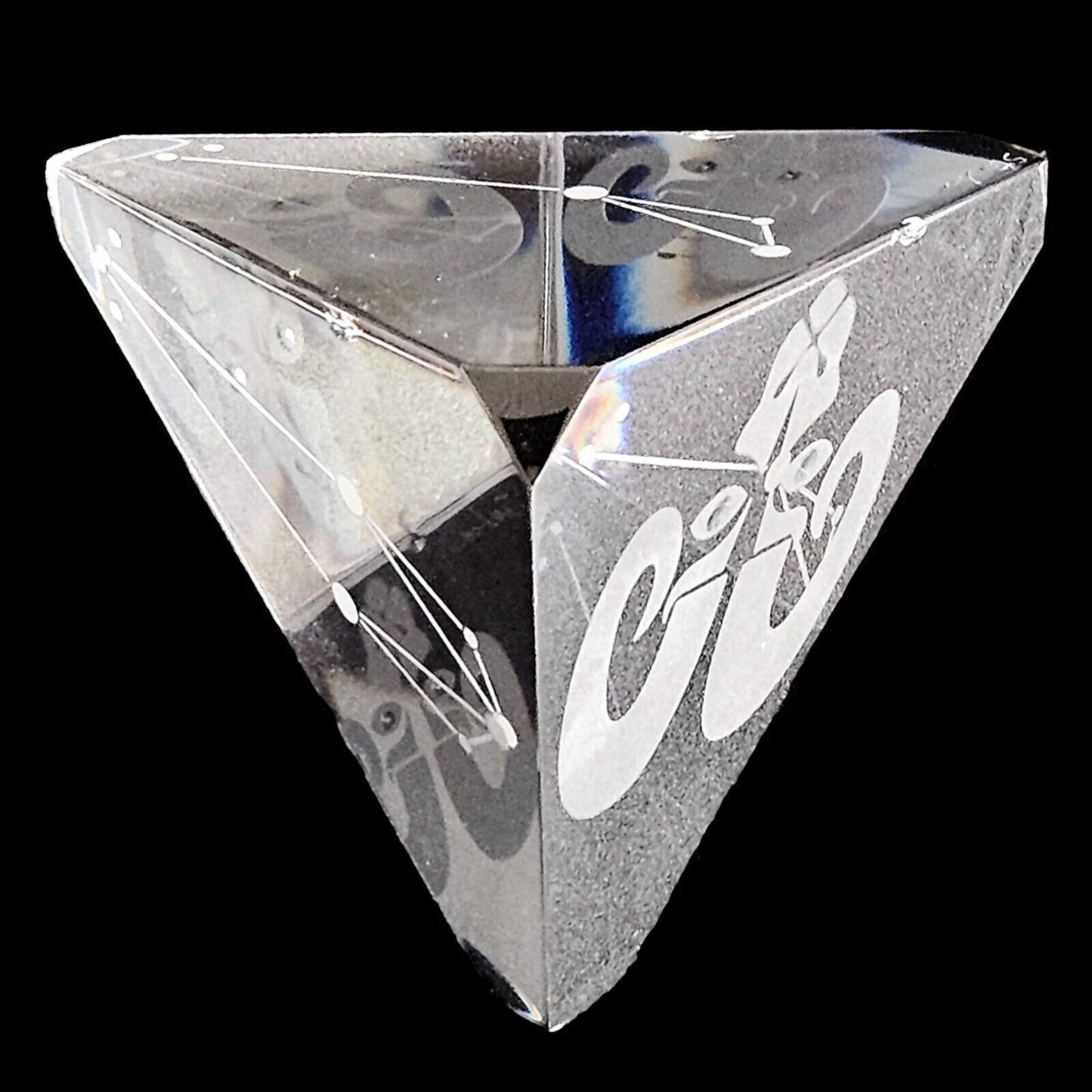 Steuben Glass Pyramid Paperweights Set of 3 | Astrology Zodiac | Prism