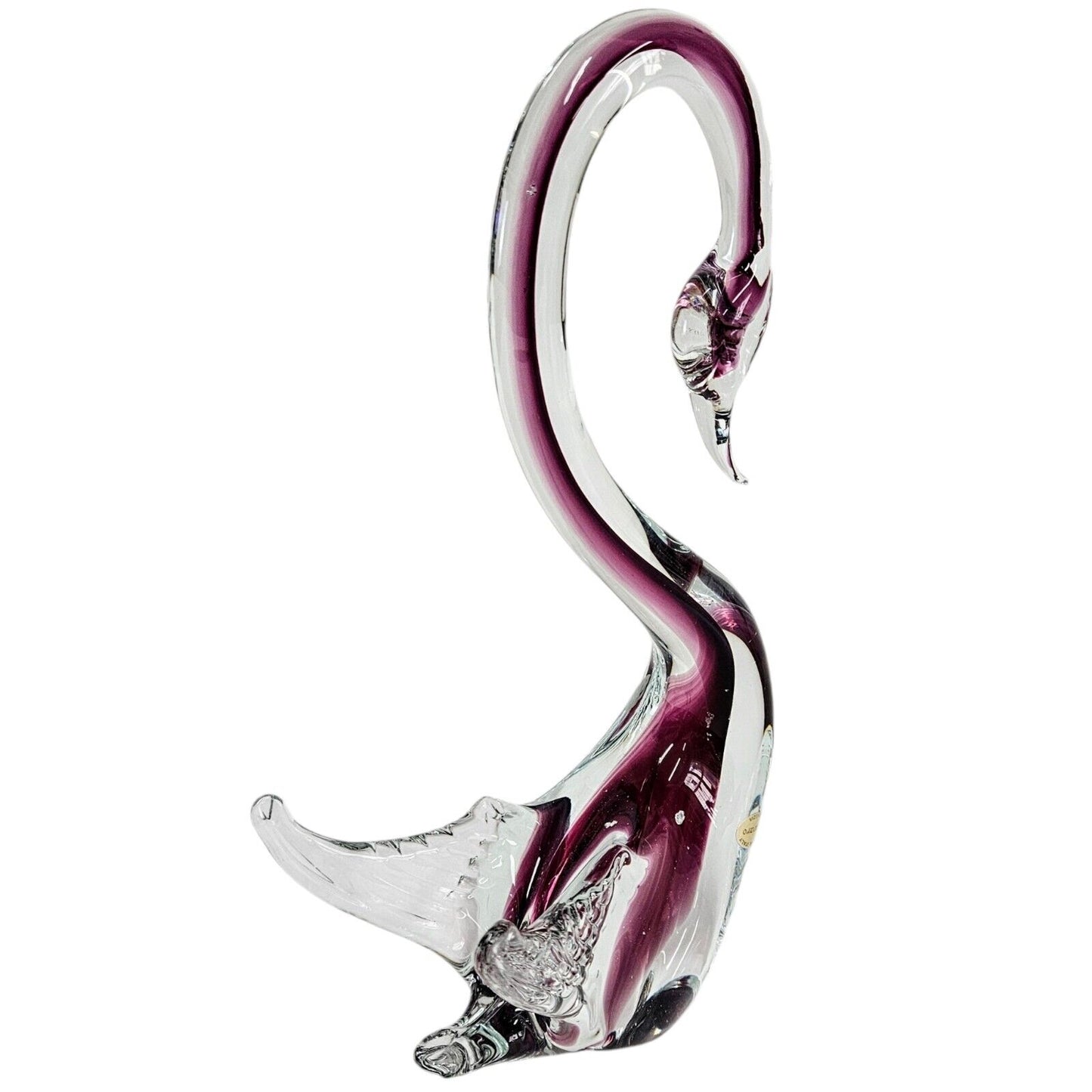 Murano Blown Glass Swan | Sommerso | Original Formia Vetri Di Murano Sticker