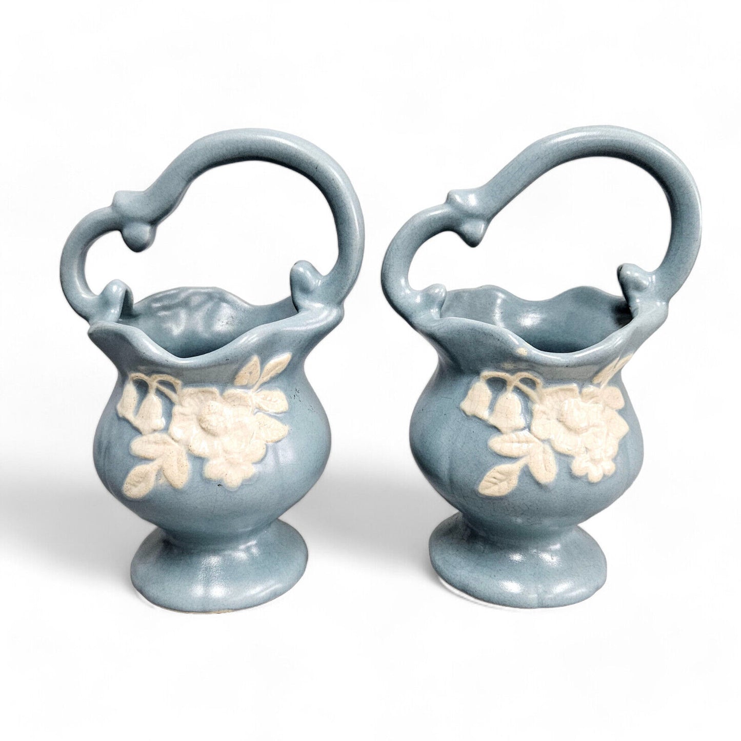 Vintage Weller Pottery Cameo Blue | Lot of 3 Vases