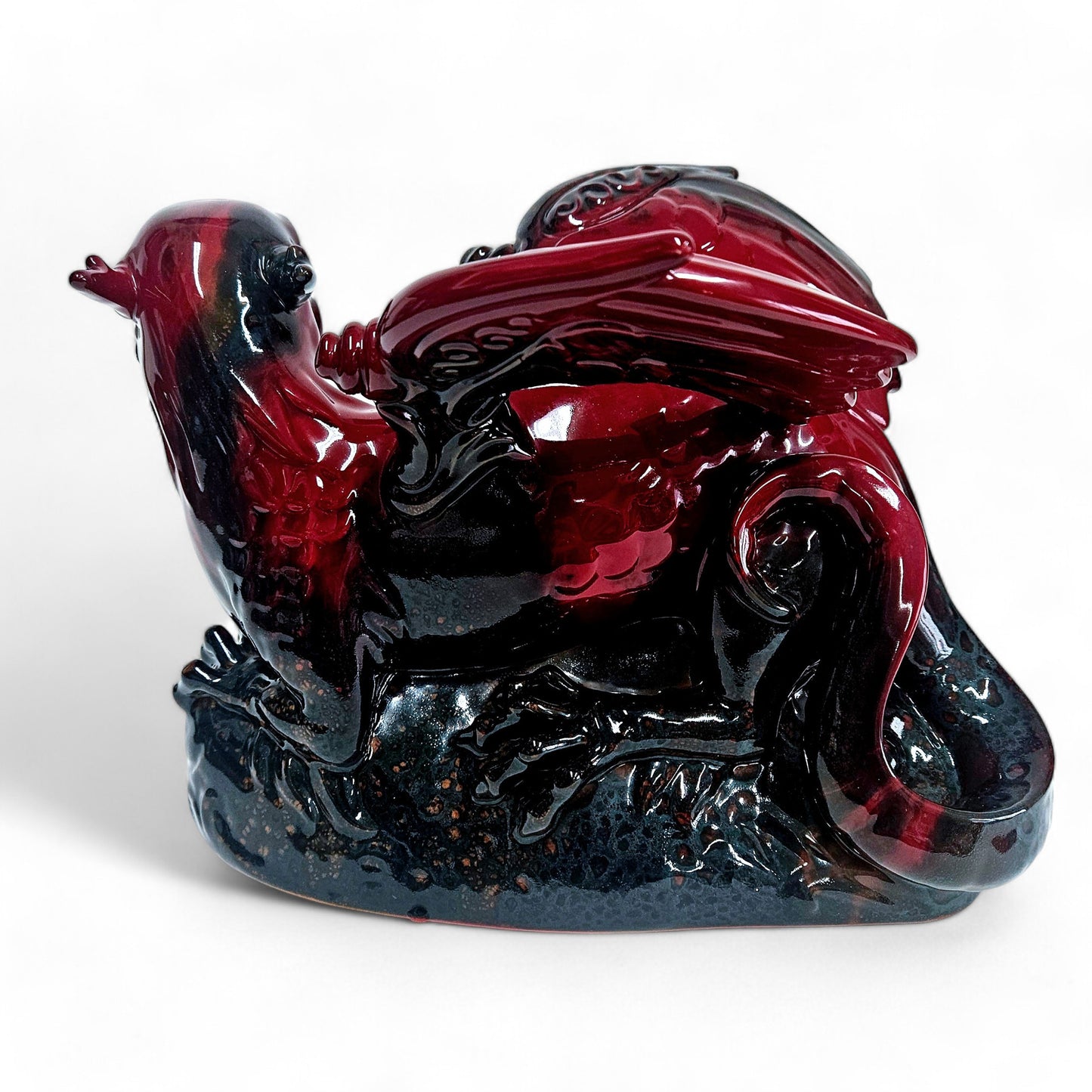 Royal Doulton Flambé Dragon | Vintage Large Red Dragon Figurine