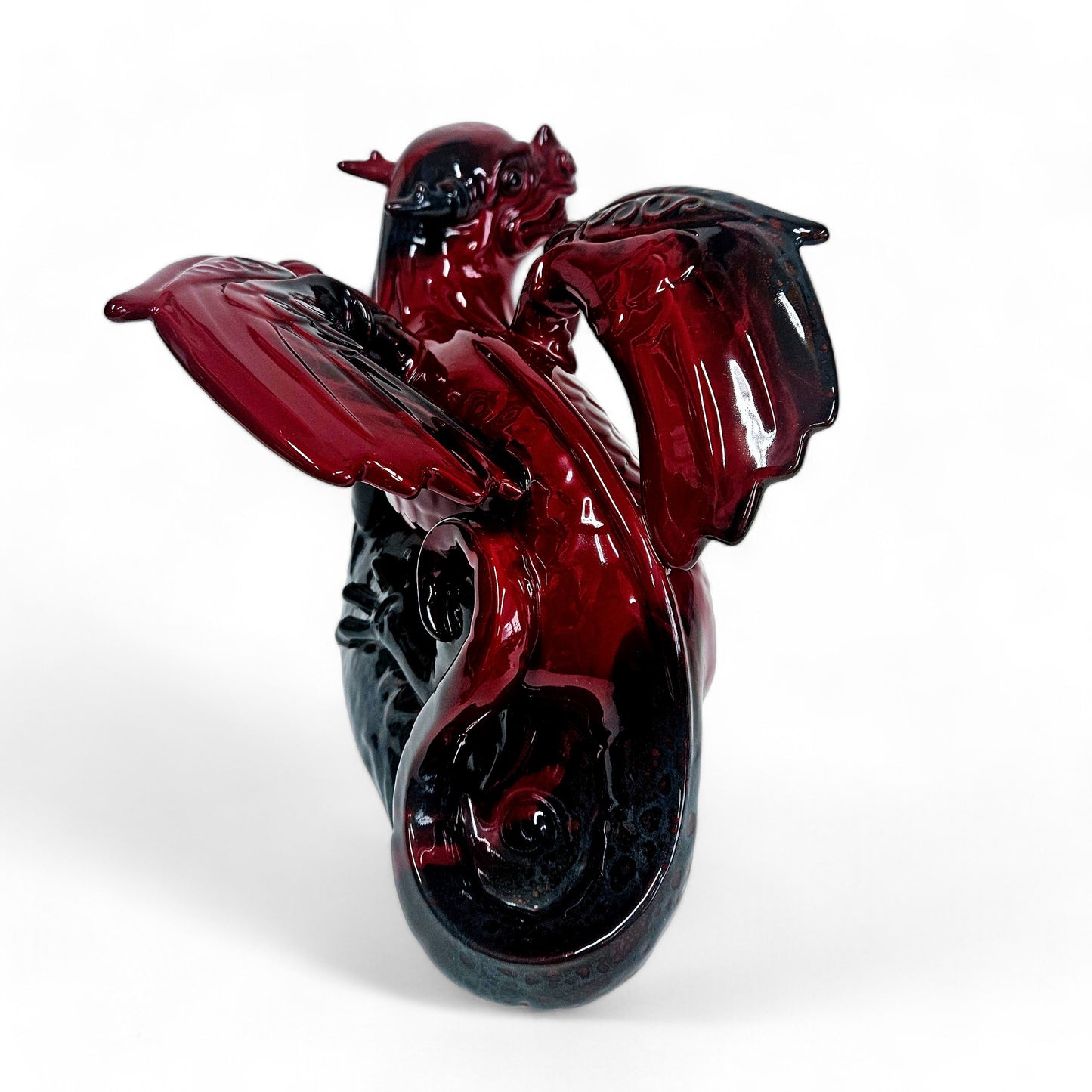 Royal Doulton Flambé Dragon | Vintage Large Red Dragon Figurine