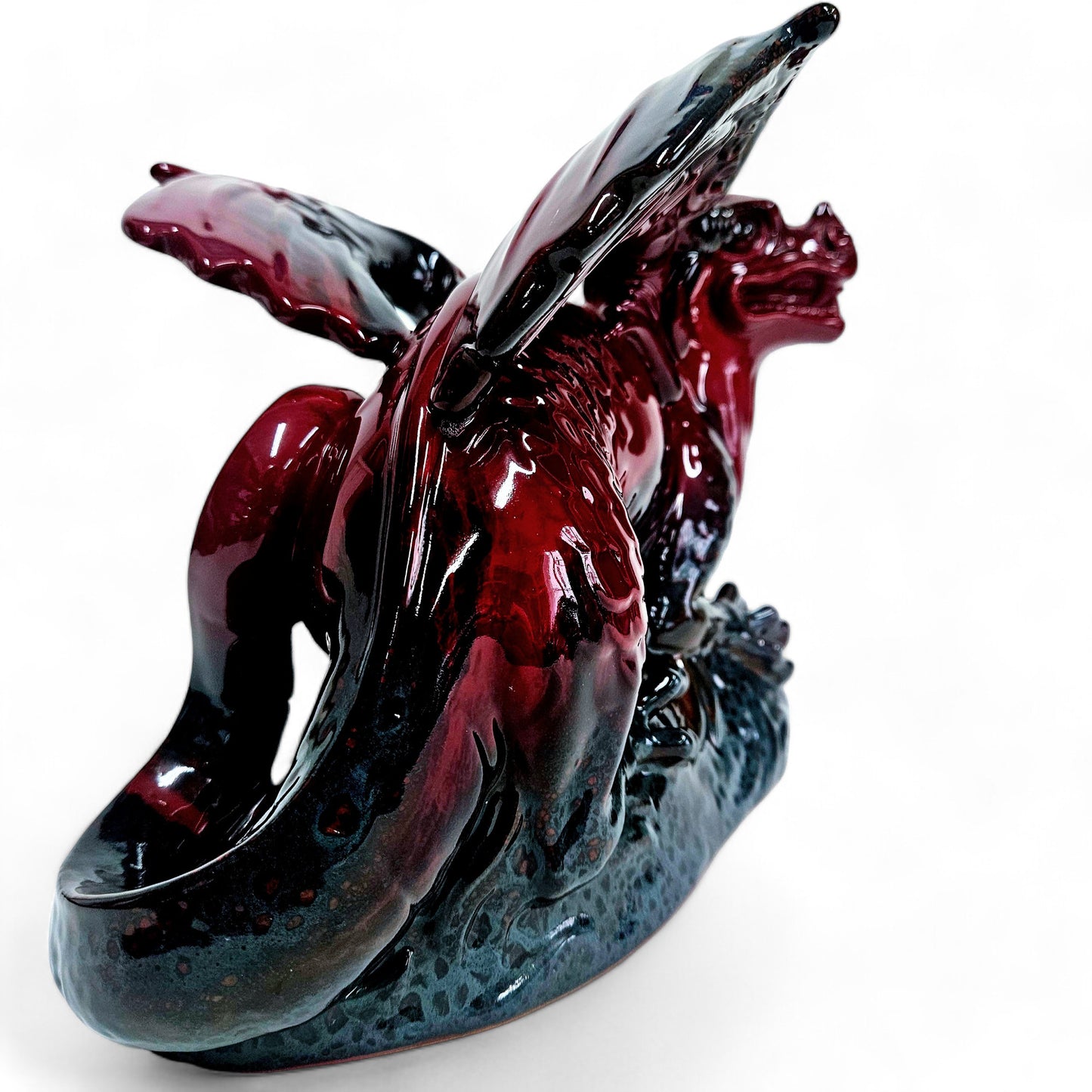 Royal Doulton Flambé Dragon | Vintage Large Red Dragon Figurine