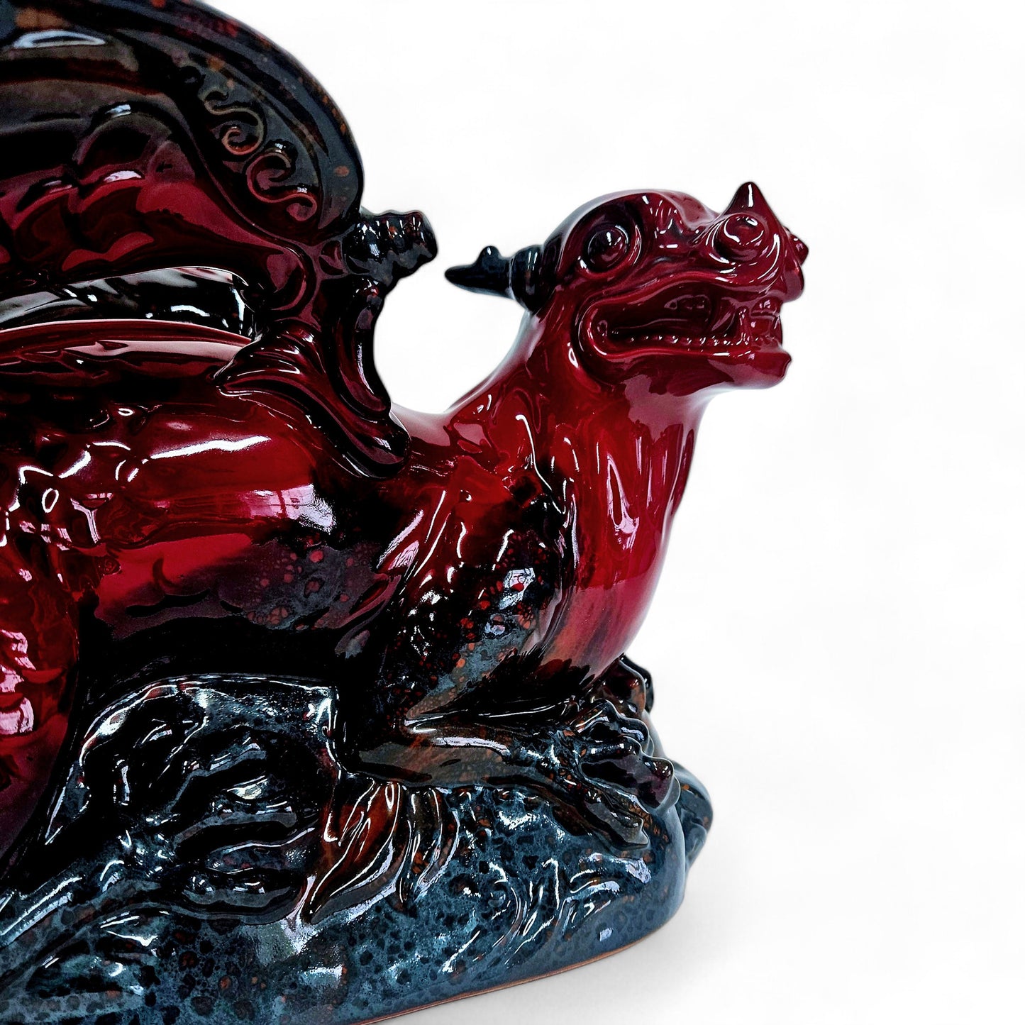 Royal Doulton Flambé Dragon | Vintage Large Red Dragon Figurine