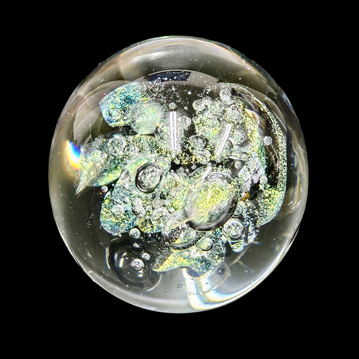 Robert Eickholt Dichroic Bubble Paperweight Vintage - Signed and Dated 1999