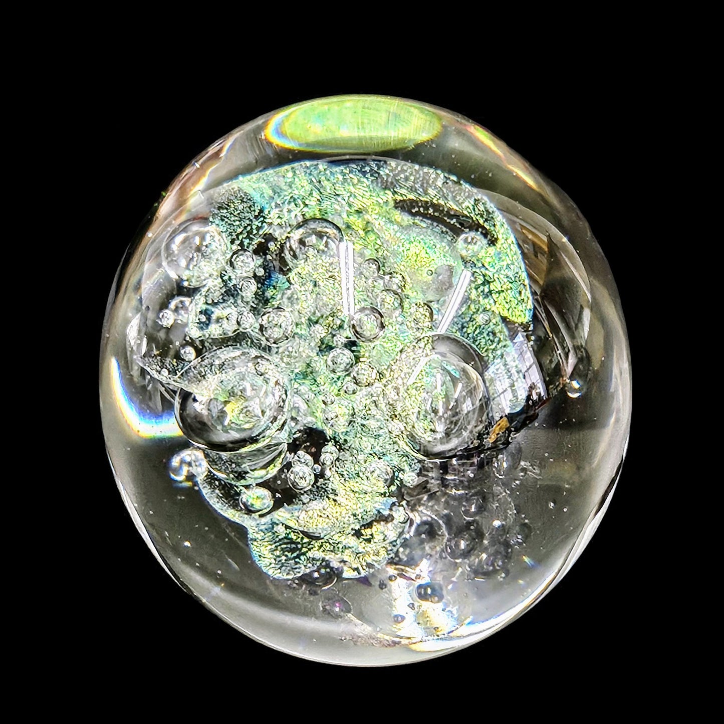 Robert Eickholt Dichroic Bubble Paperweight Vintage - Signed and Dated 1999