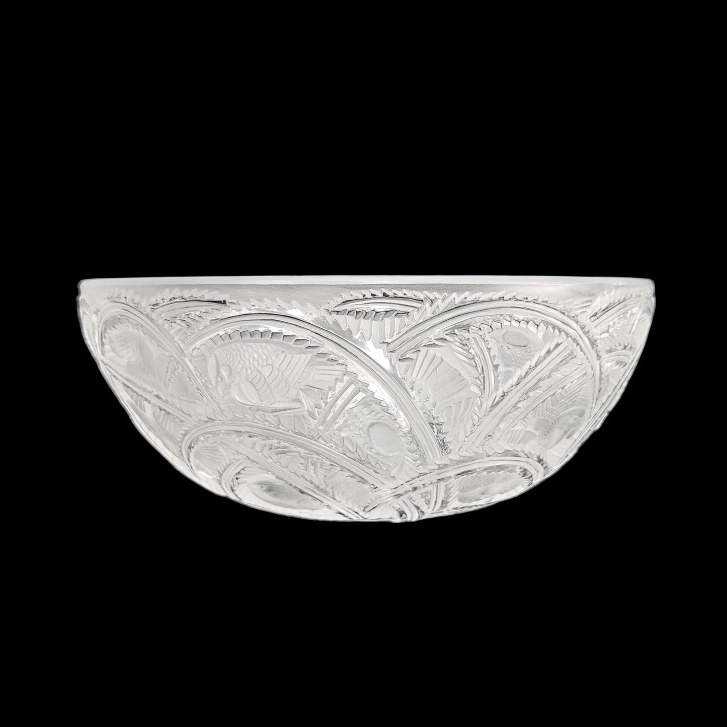 Lalique Crystal Pinsons Finches Bowl | Pre 1978 | Signed Lalique France