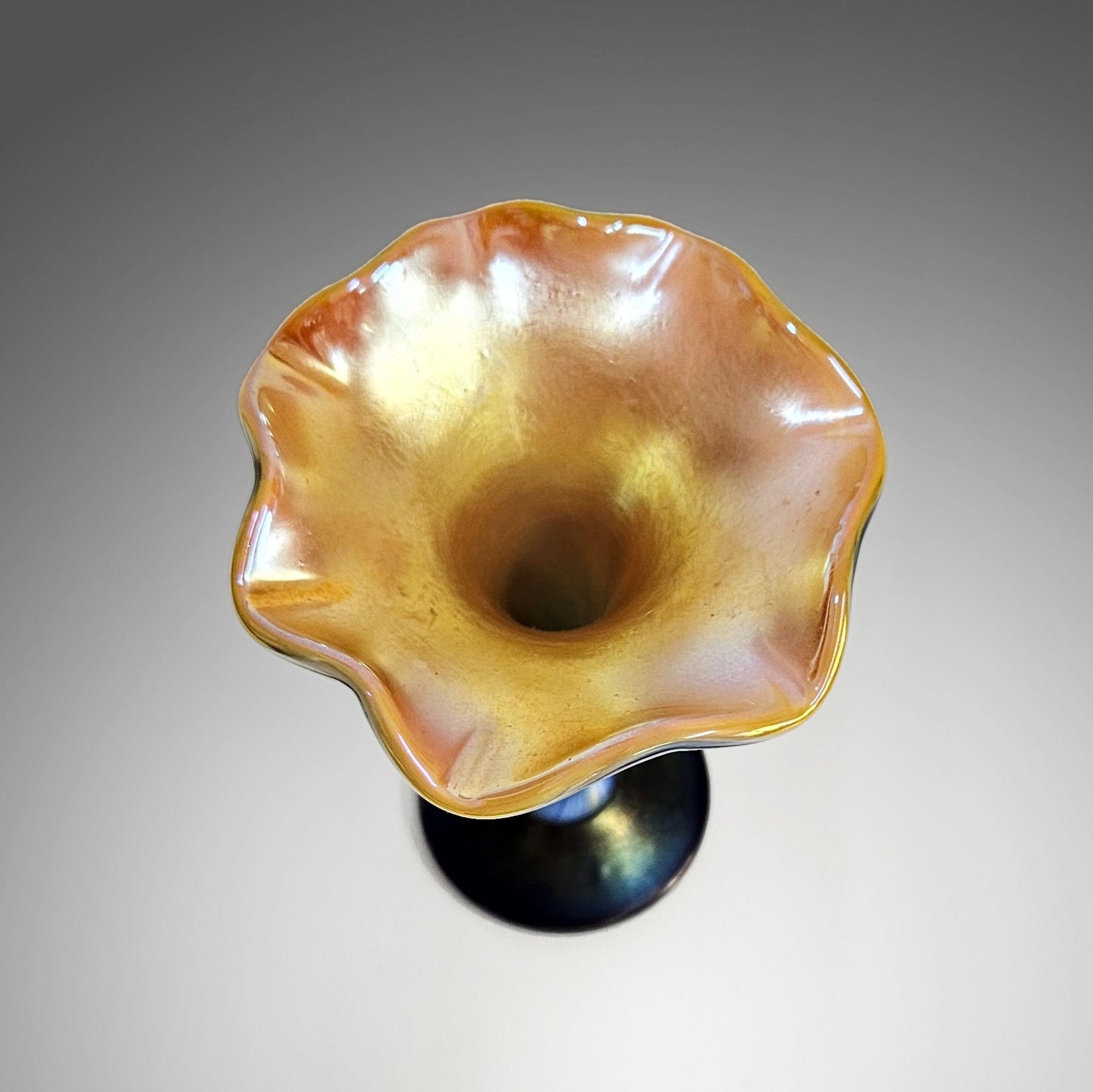 Steven Lundberg Art Glass Vase | Ruffled Trumpet Vase | Signed and Dated 2002