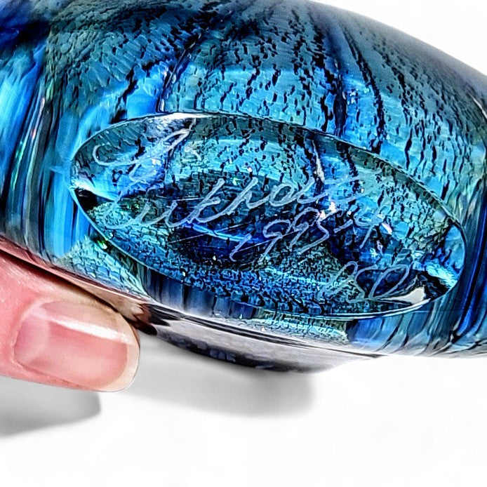 Robert Eickholt Cased Dichroic Glass Sea Anemone Paperweight - Signed 1995