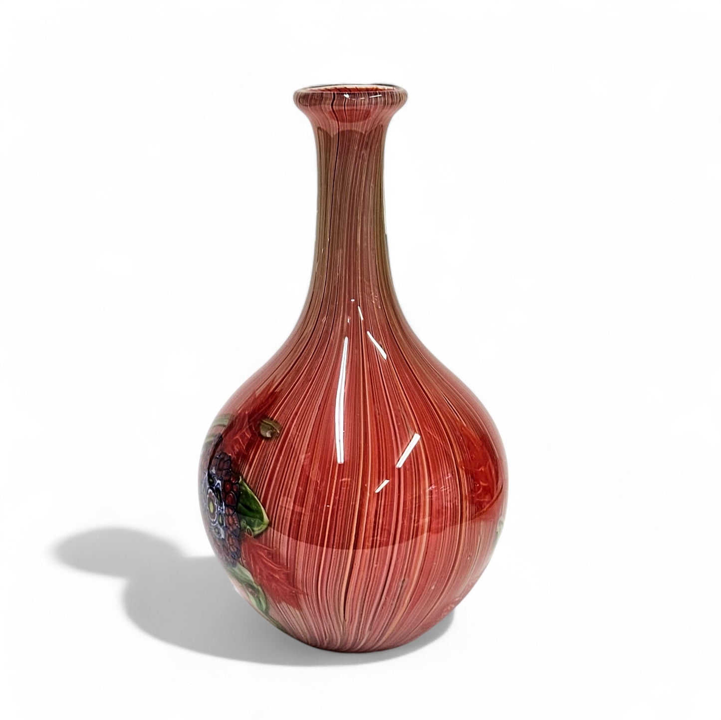 Murano Filigrana Millefiori Art Glass Vase | Blown Glass Art Centerpiece 13 Inch