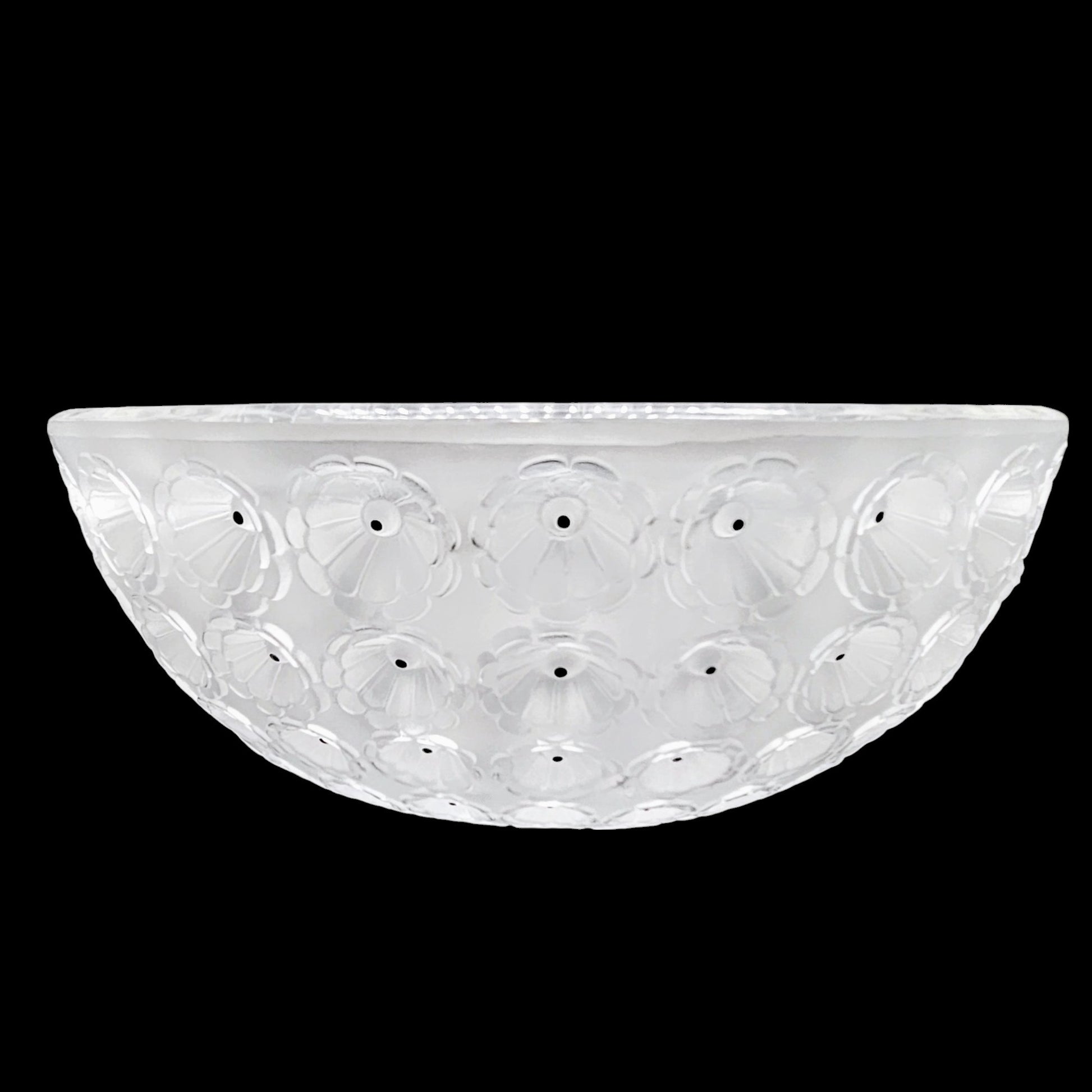 Lalique Frosted Crystal Nemours Bowl | Poppy Thousand Eye 10” Signed