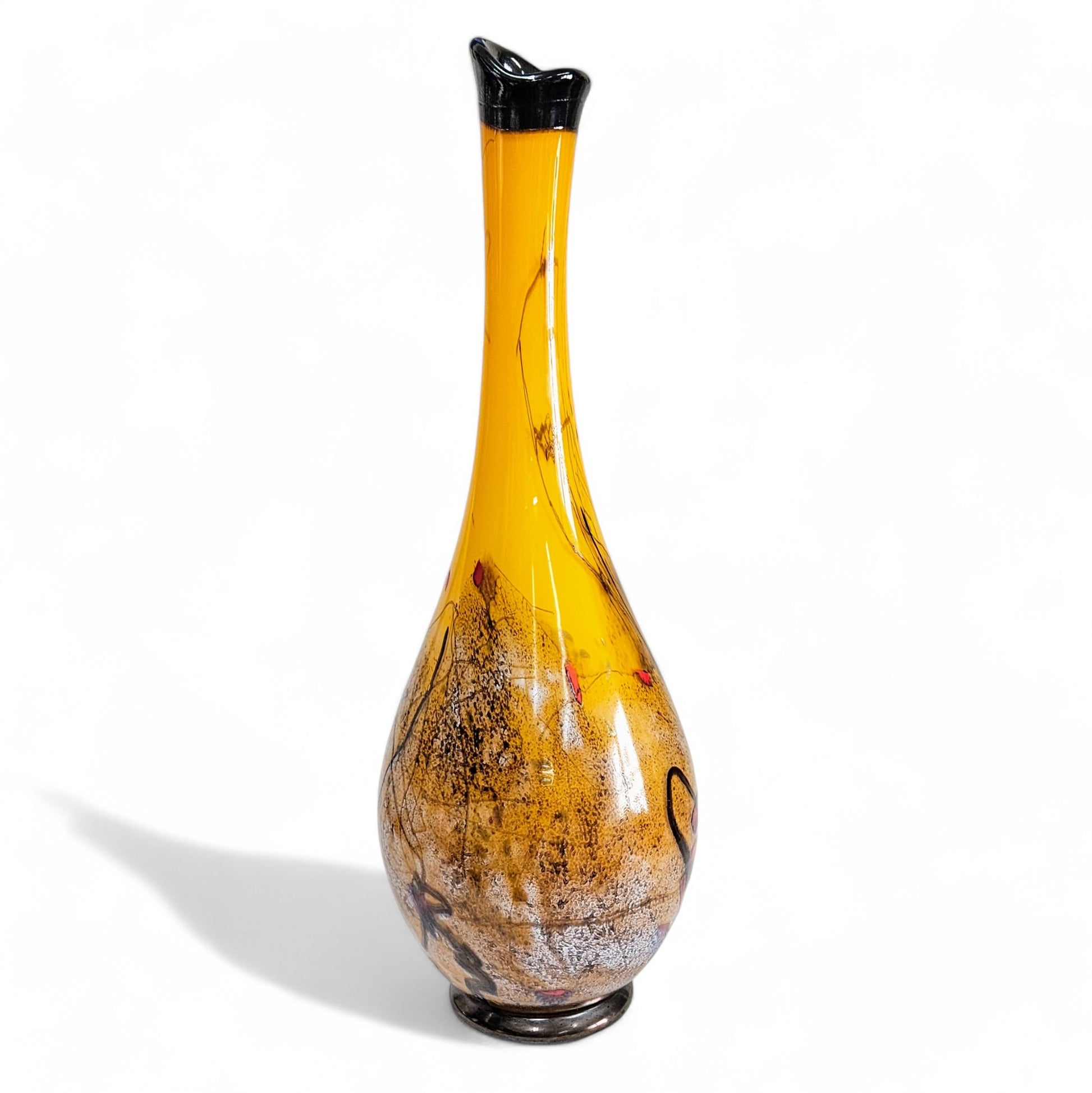 Eric Bladholm Mango Blown Studio Glass Floor Vase 25” Tall  Signed 2013  HUGE