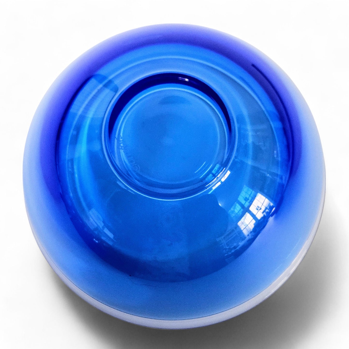 Orrefors Blue Crystal Bowl | Saturnus by Lars Hellsten