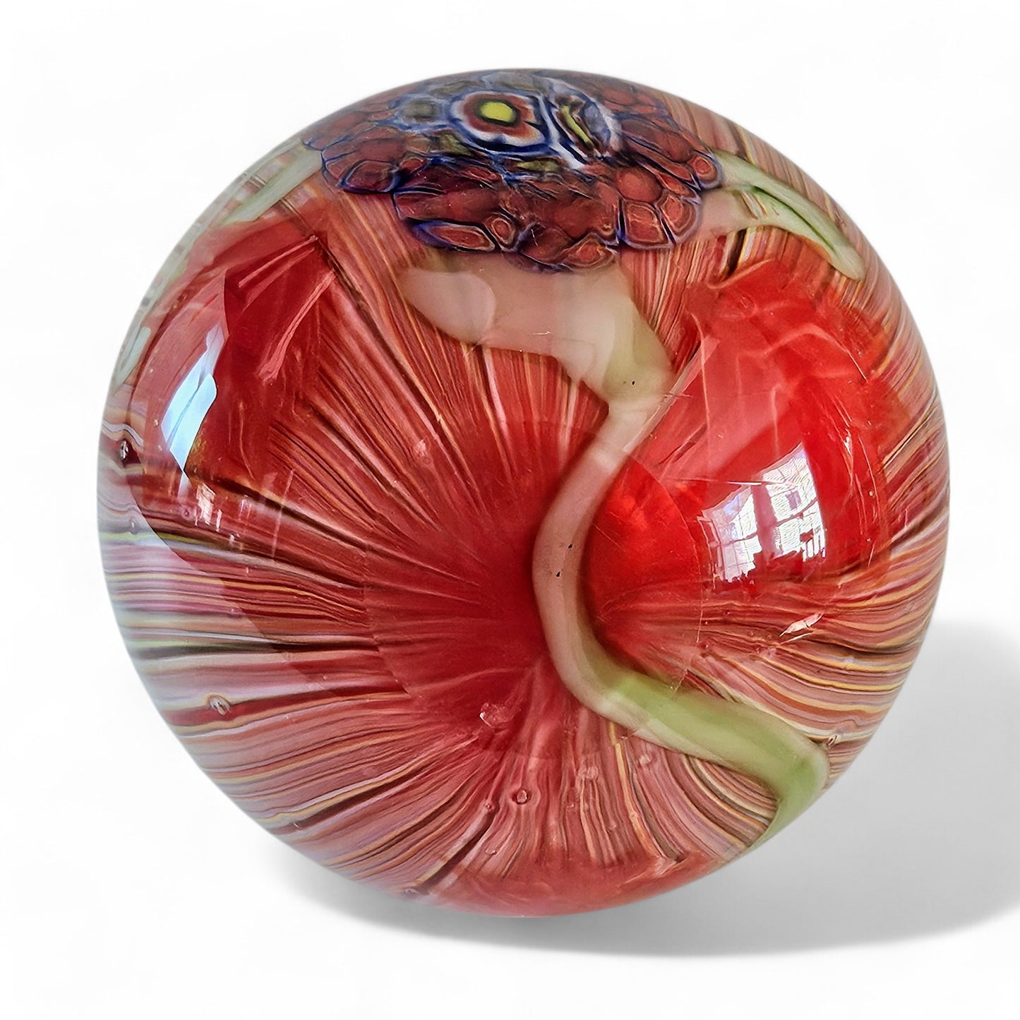 Blown Glass Art Centerpiece Vase 13 Inch | Murano Filigrana Millefiori Art Glass