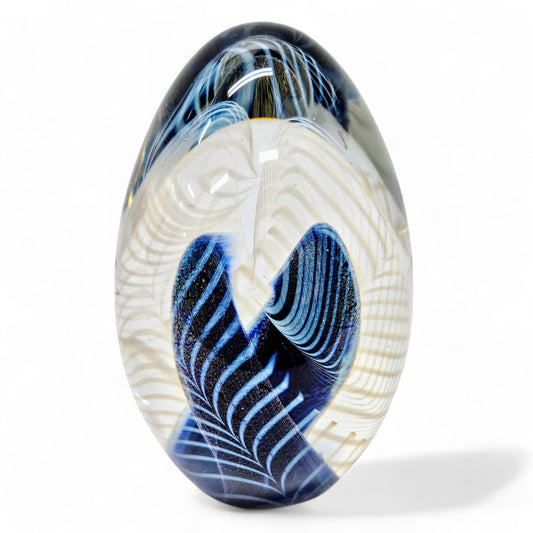 Robert Eickholt Large Cased Dichroic Egg Paperweight Signed & Dated 1988