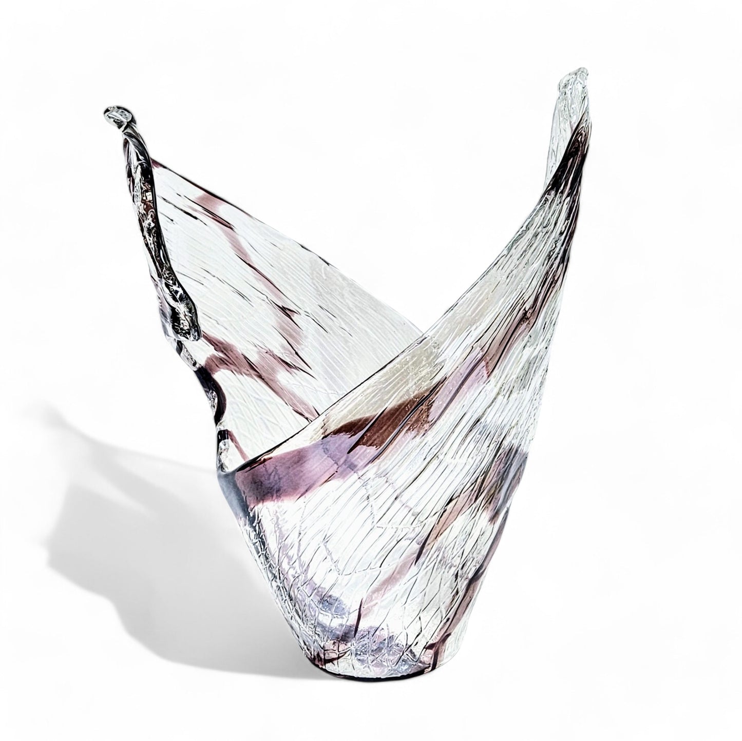 Large Centerpiece Split Vase Modern Glass Art | Wrap Around Vase | Unique Gifts