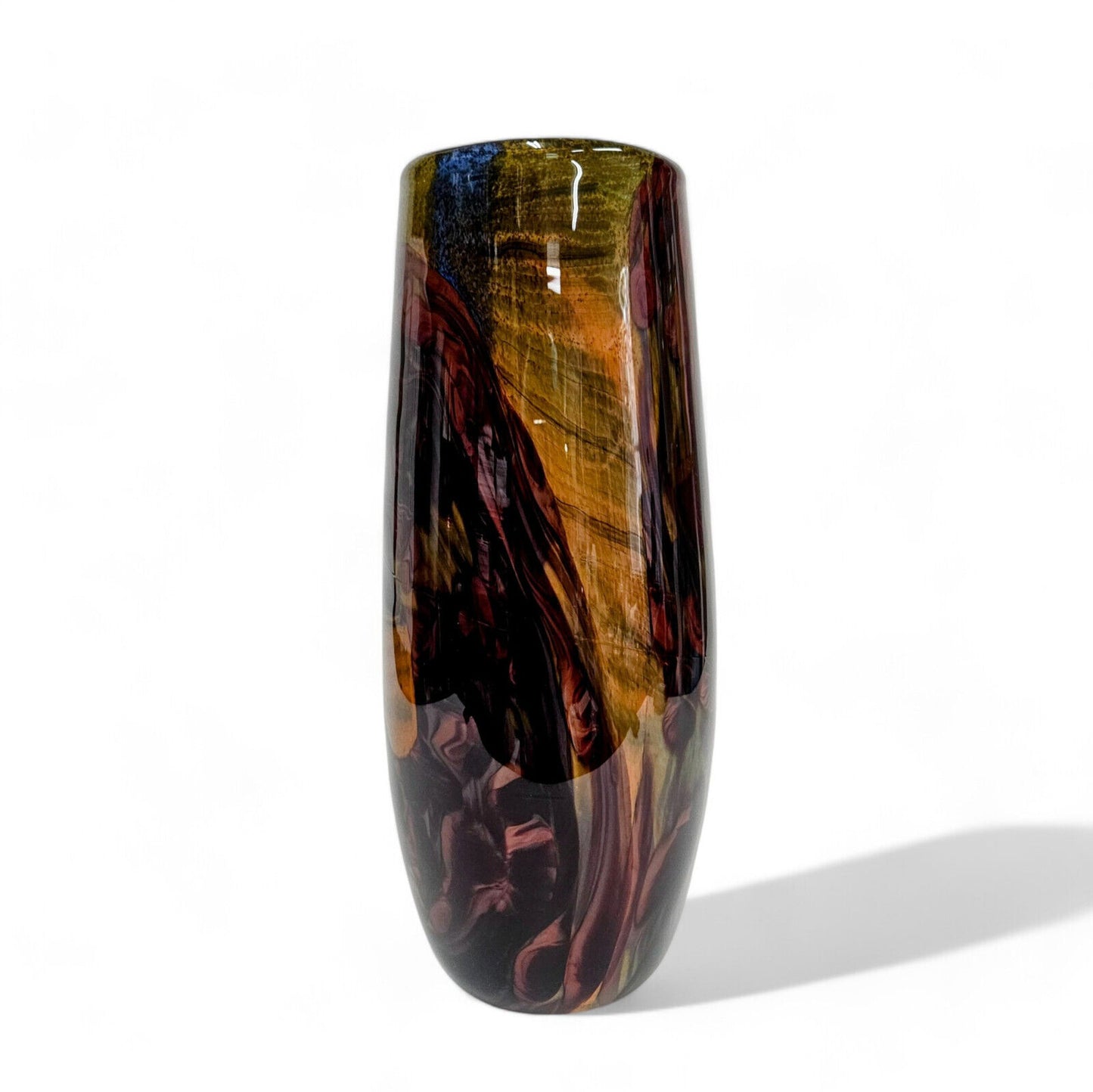 Jeff Walker Blown Glass Art Tall Vase | Melting Pot Glassworks | Robin Smith UK