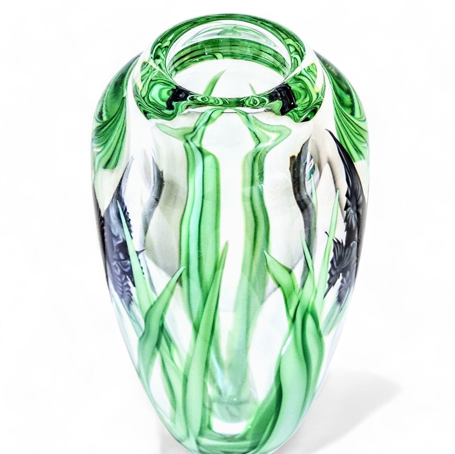 Orient & Flume Angel Fish Vase | Blown Glass Aquarium | Signed Scott Beyers 7.5"