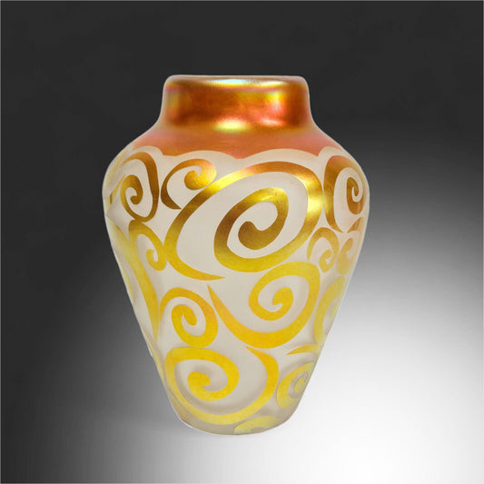 Correia Limited Edition Cameo Glass Vase | 77/500 | Blown Art Glass Vase