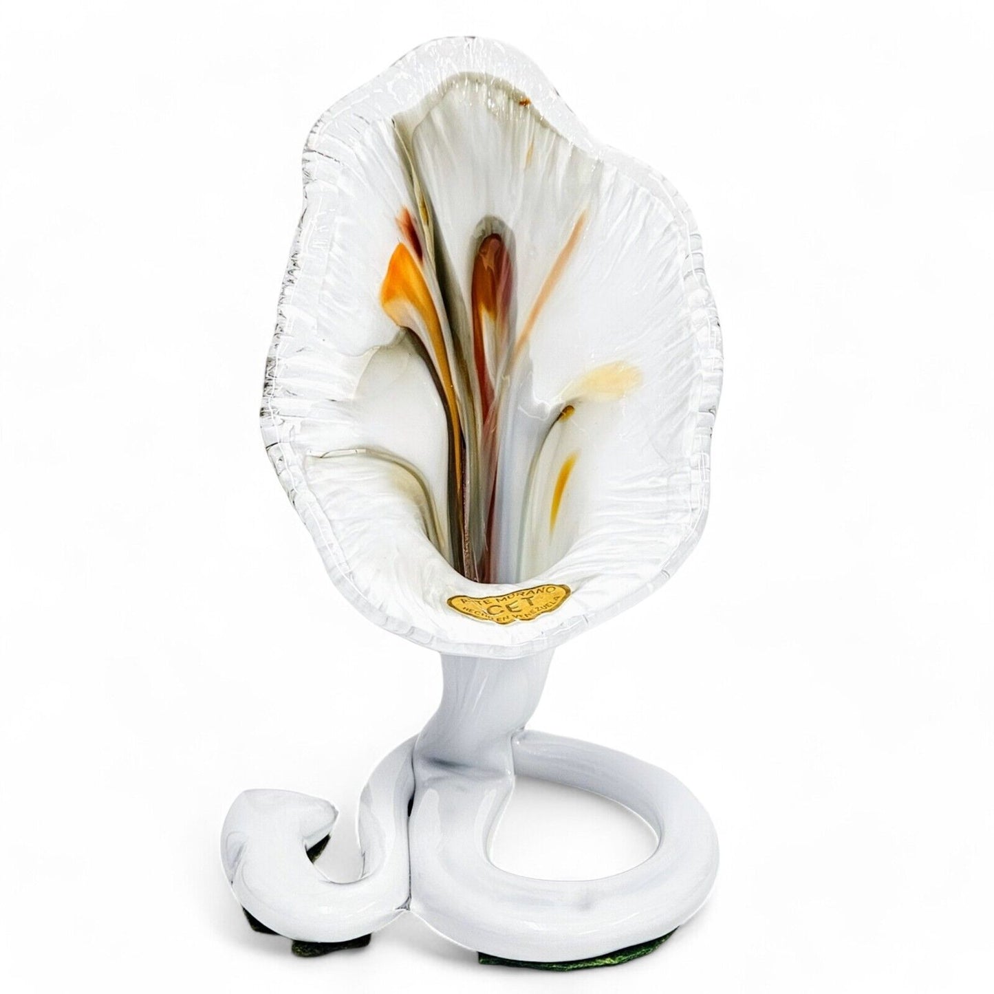 Vintage Art Nouveau White Murano Blown Glass Sculpture