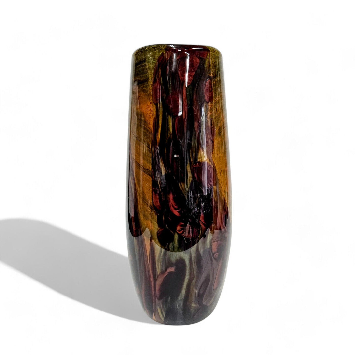 Jeff Walker Blown Glass Art Tall Vase | Melting Pot Glassworks | Robin Smith UK