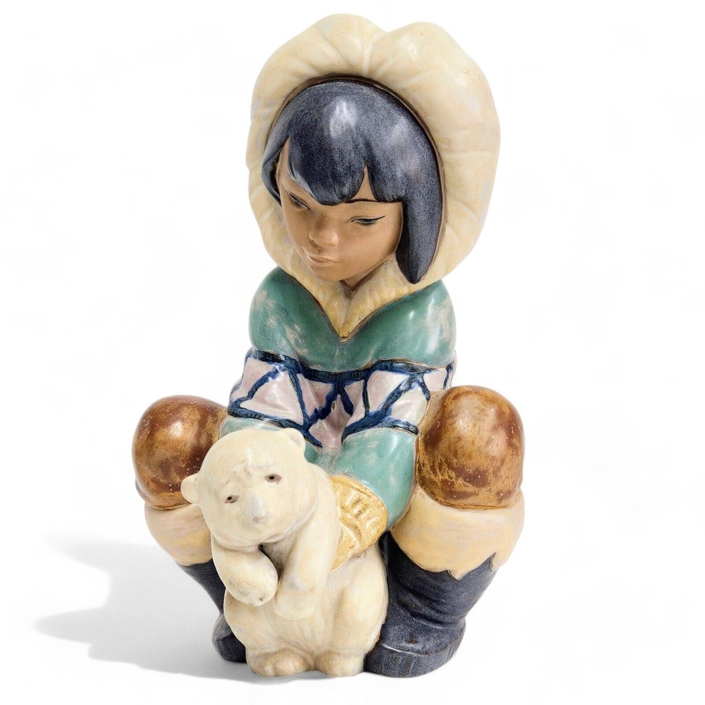 LLadro Artic Inuit Eskimo Figurines | Gres Finish | Vintage 2158, 2156, 2232