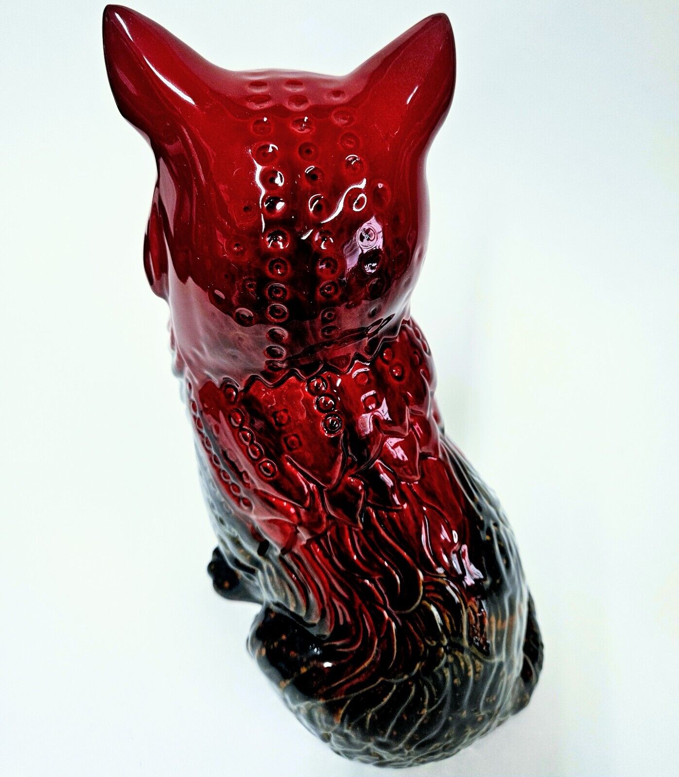 Royal Doulton Flambé Cat | Vintage Large Cat Figurine