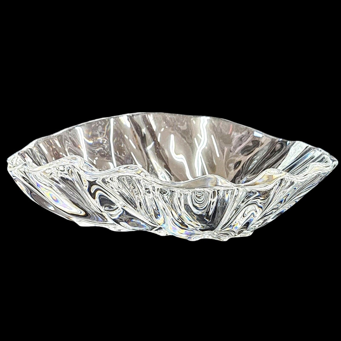 Baccarat Crystal 9.75" Huitres Oyster Shell Centerpiece Bowl