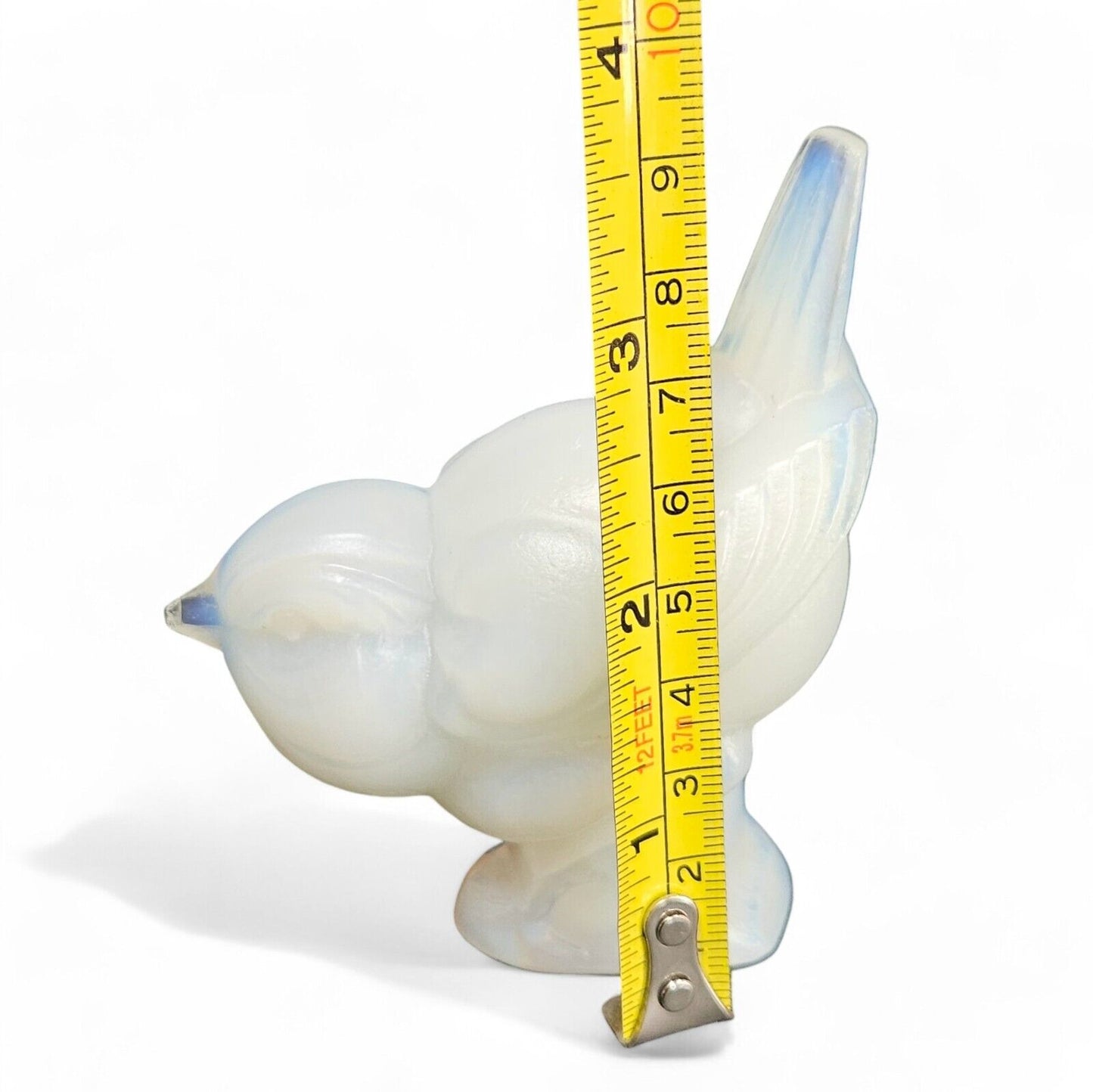 Sabino France Opalescent Art Glass Jumping Sparrow Bird -Tail Up Figurine