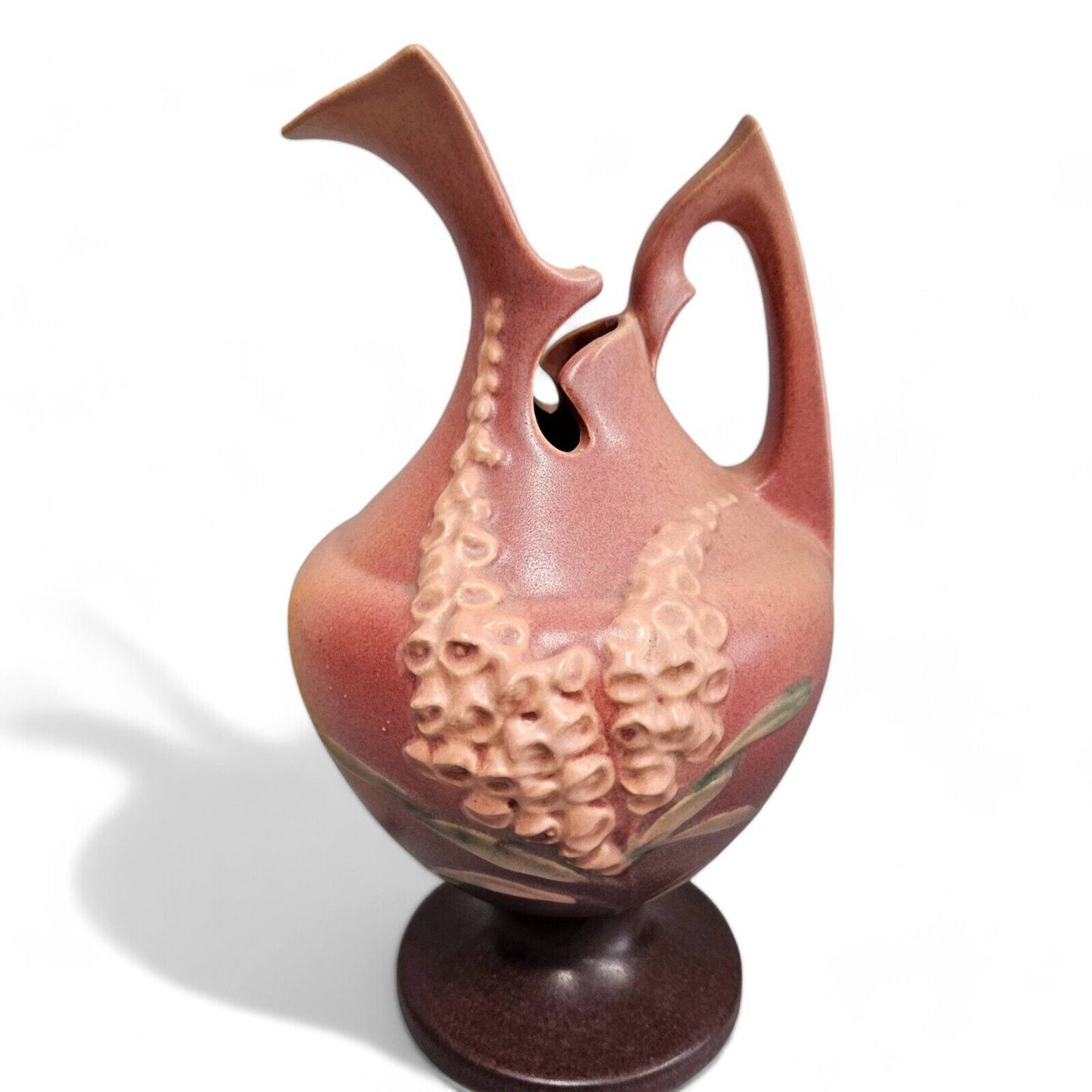 Roseville Vintage Pottery Foxglove Ewer Pitcher 5-10 Red (Pink)