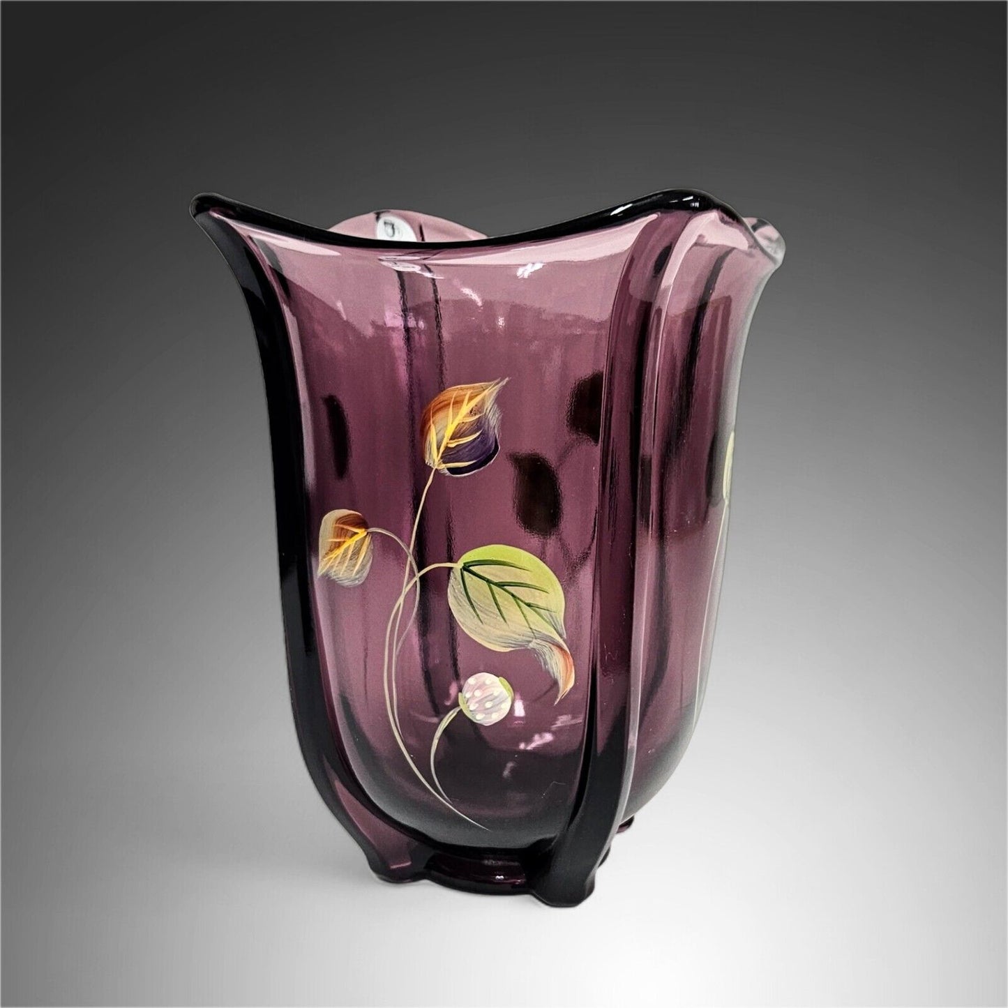 Fenton Square Purple Vase -Gift from Fenton Family - Signed and Dated 2007 -