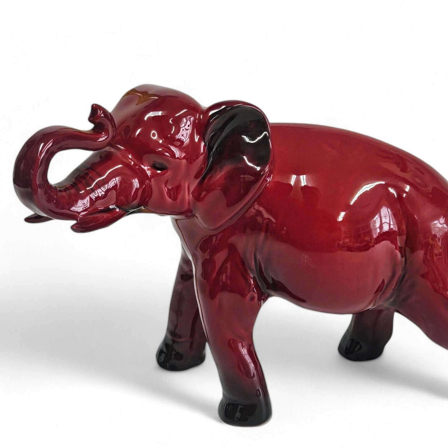 Royal Doulton large Flambe Elephant HN891A Trunk in Salute