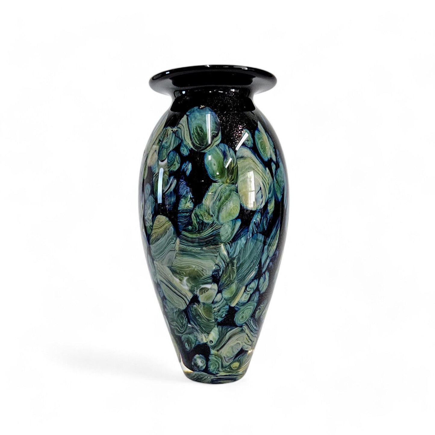 Robert Eickholt Blown Glass Art Vase | Signed and Dated 2004 | Dichroic Abstract