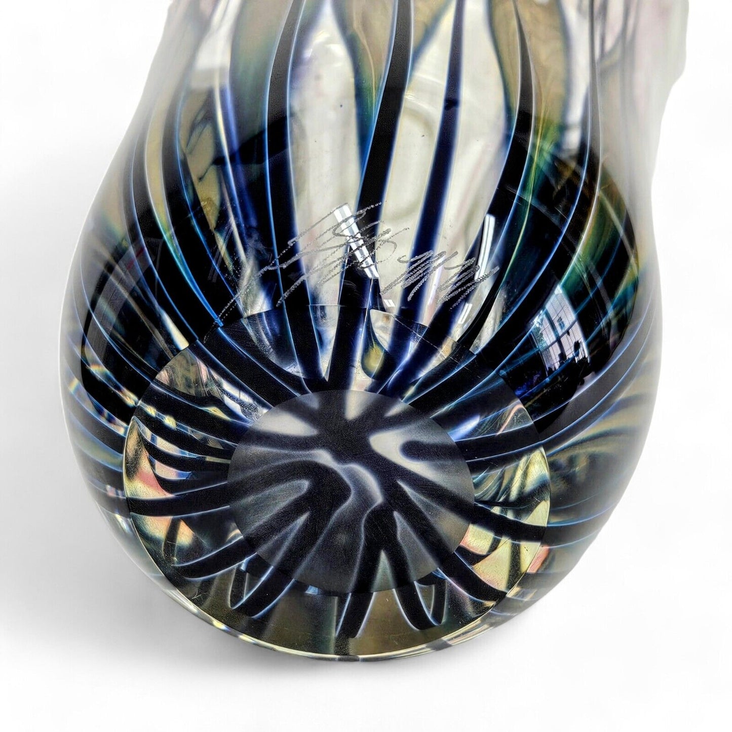 John Lotton Glass Art Vase 15.75 Inches Tall - 25.7 Pounds | Signed and Dated