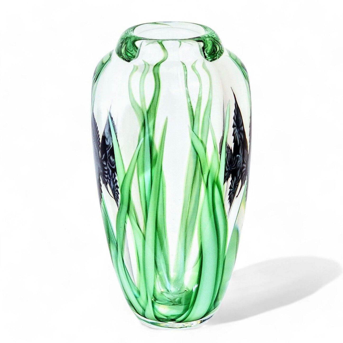 Orient & Flume Angel Fish Vase | Blown Glass Aquarium | Signed Scott Beyers 7.5"