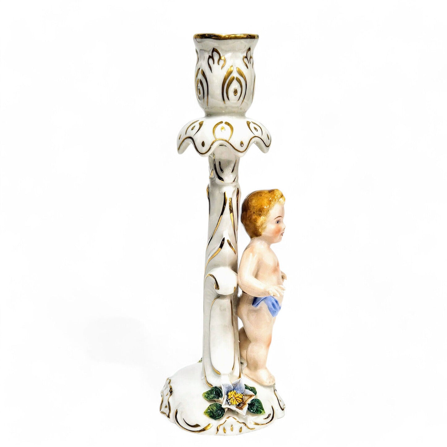 Antique Dresden Crown L R Cherub Candlestick C 1900's Limited Edition 1 of 550