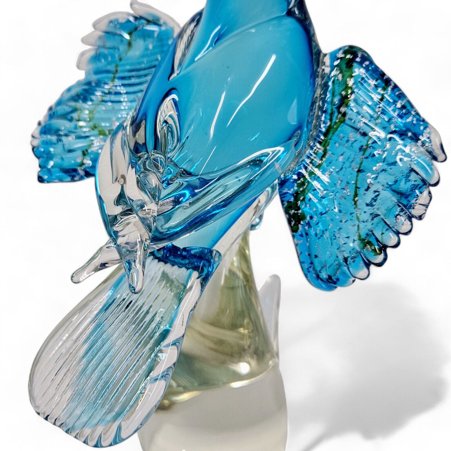 Formia Italy Glass Blue Birds of Paradise | Murano Glass Limited Edition Signed