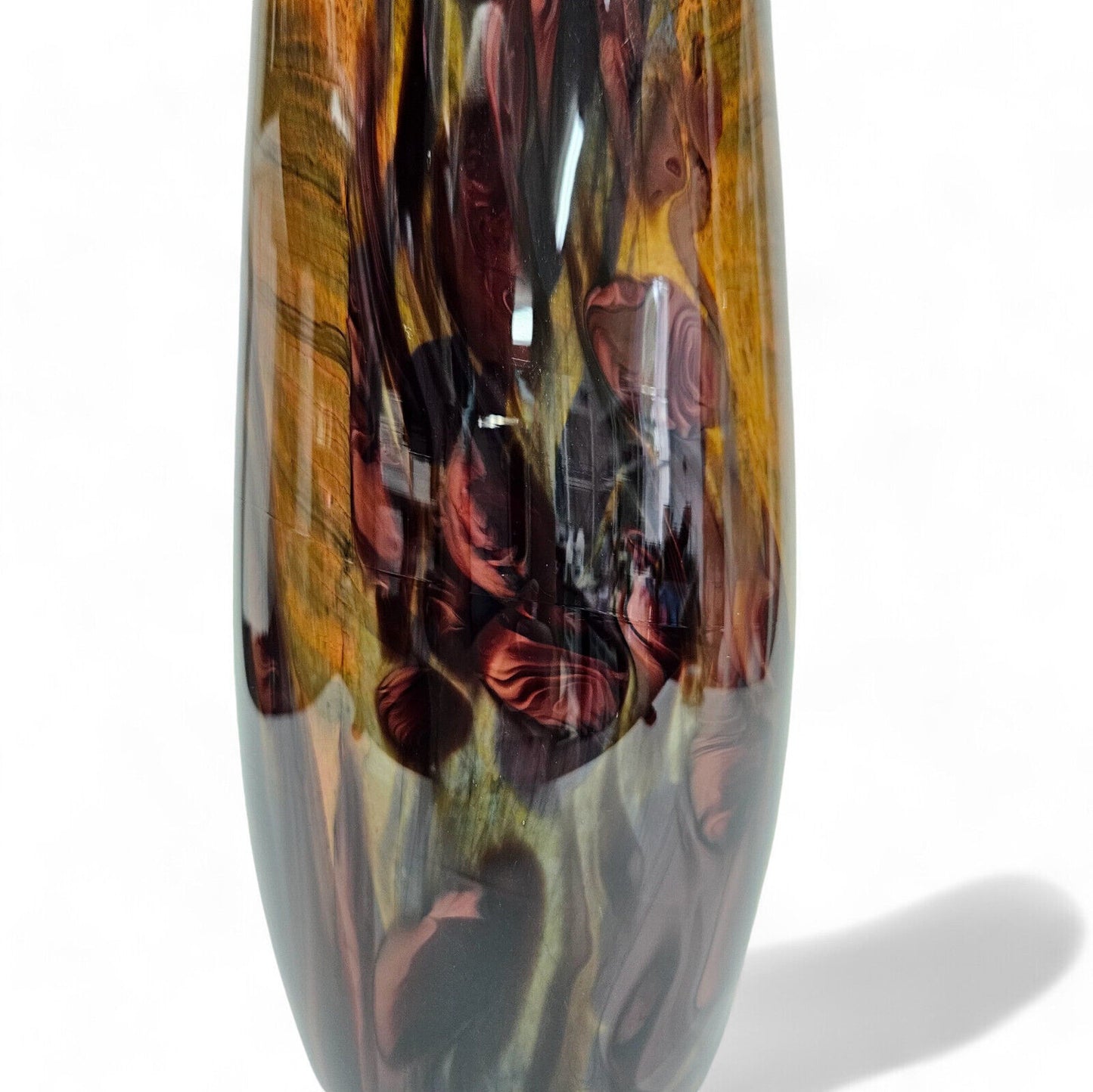 Jeff Walker Blown Glass Art Tall Vase | Melting Pot Glassworks | Robin Smith UK