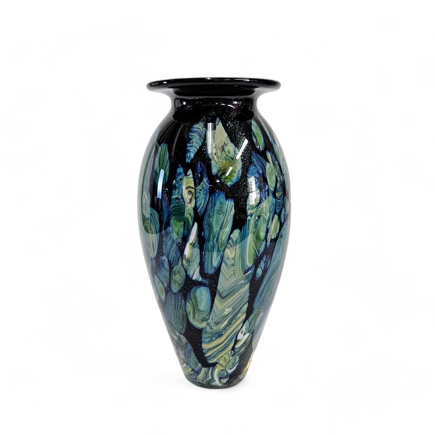 Robert Eickholt Blown Glass Art Vase | Signed and Dated 2004 | Dichroic Abstract