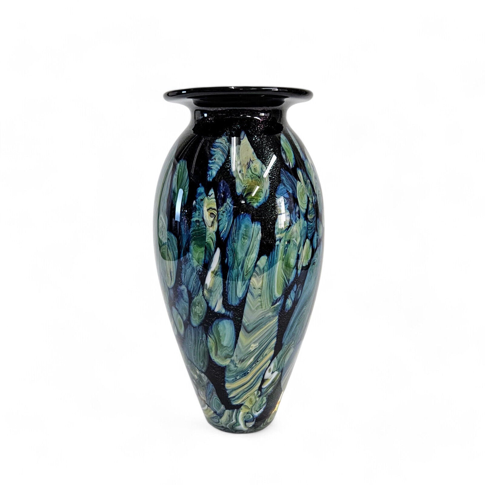 Robert Eickholt Blown Glass Art Vase | Signed and Dated 2004 | Dichroic Abstract