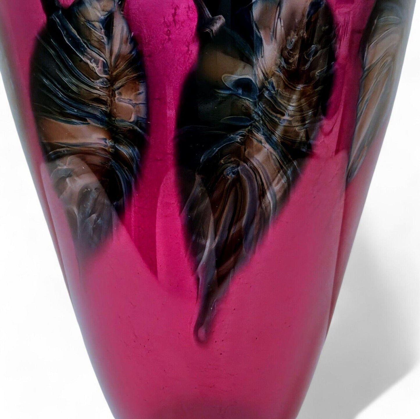 David Lotton Leaf & Vine Studio Glass Art Vase | Shades of Purple | Signed 1993