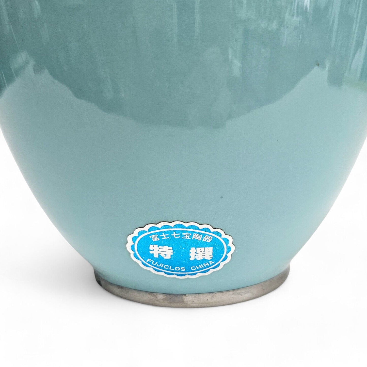 Porcelain MCM Vase in Aqua Blue with Cattleya Flower Fujiclo China Shippo Vase