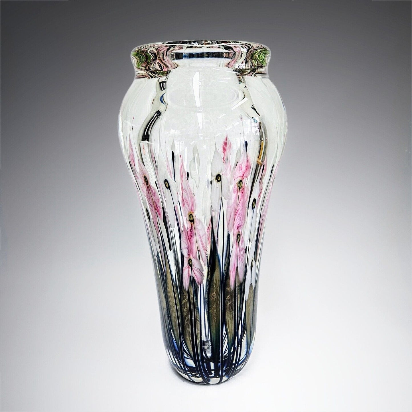 John Lotton Glass Art Vase 15.75 Inches Tall - 25.7 Pounds | Signed and Dated