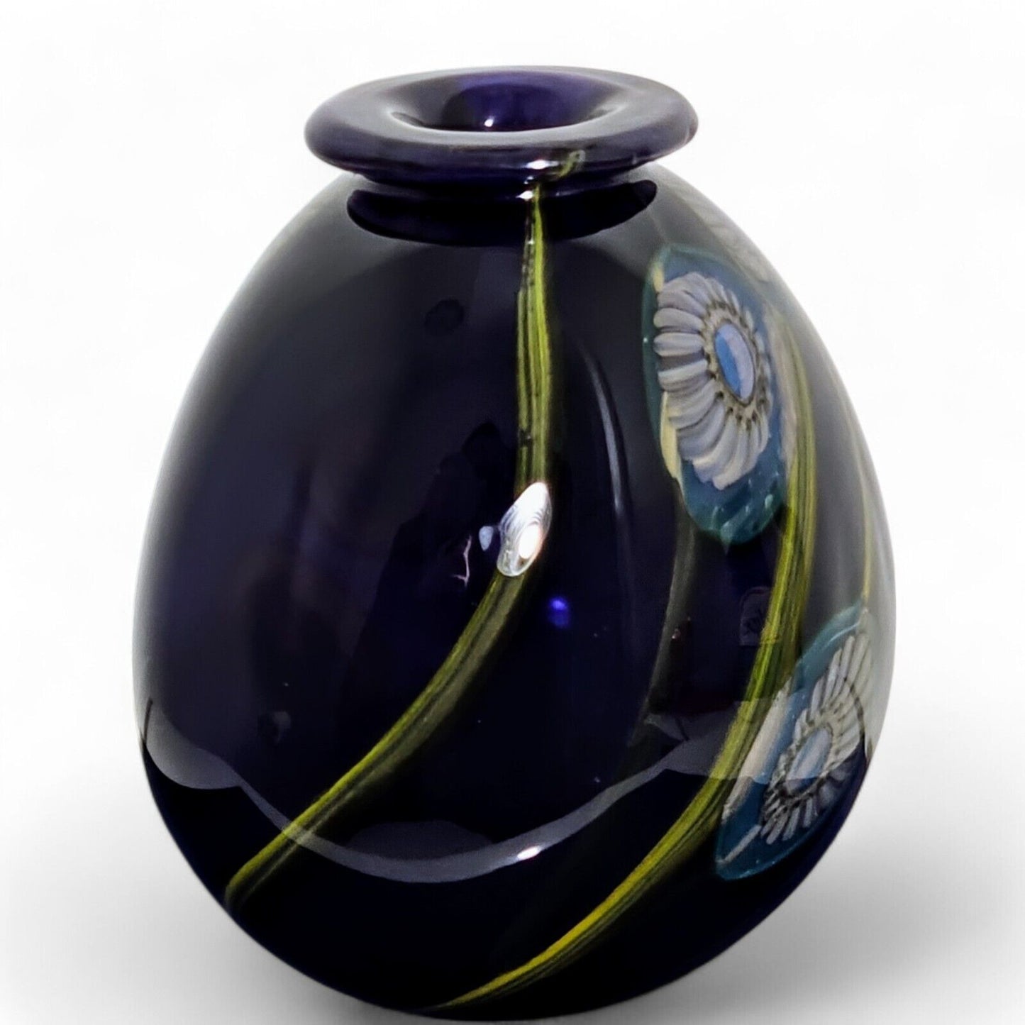 Robert Eickholt Dark Purple Sea Anemone Art Glass Vase Signed & Dated - 2007