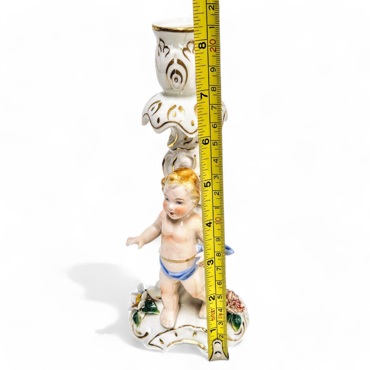 Antique Dresden Crown L R Cherub Candlestick C 1900's Limited Edition 1 of 550