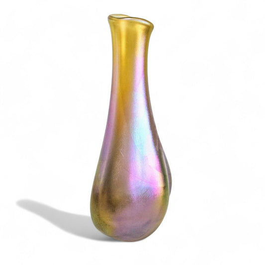 Robert Eickholt Blown Glass Vase | 11.25 in Tall Signed Dated 2005 | Iridescent