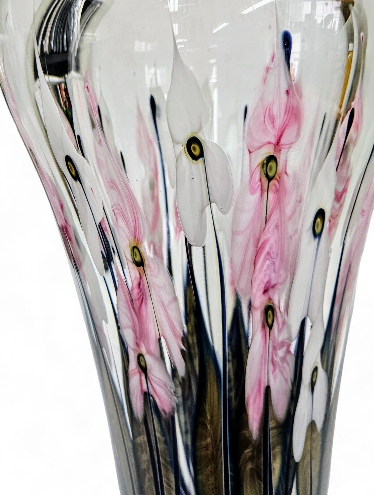 John Lotton Glass Art Vase 15.75 Inches Tall - 25.7 Pounds | Signed and Dated