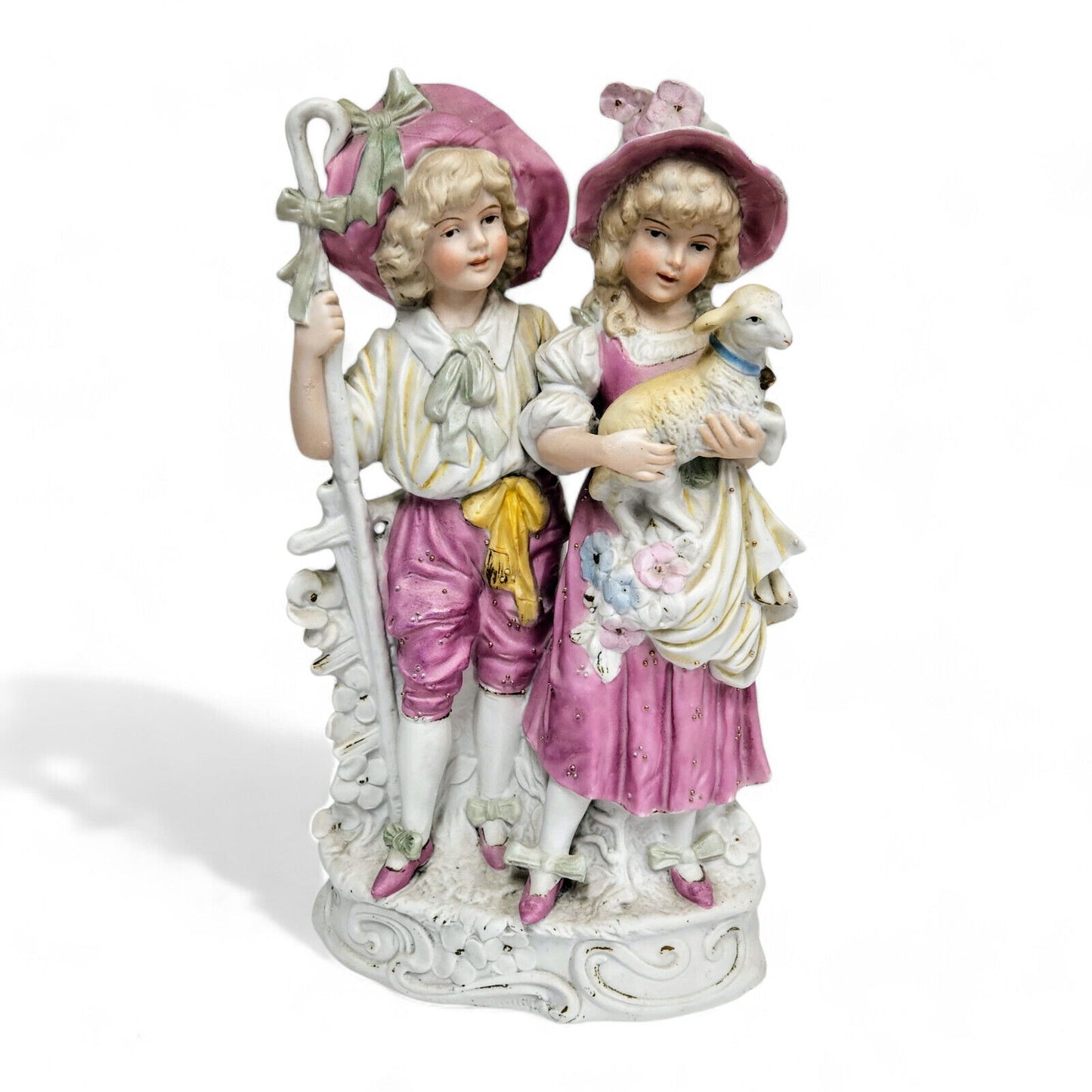 Antique Gebruder Heubach Bisque Boy and Girl Figurines German