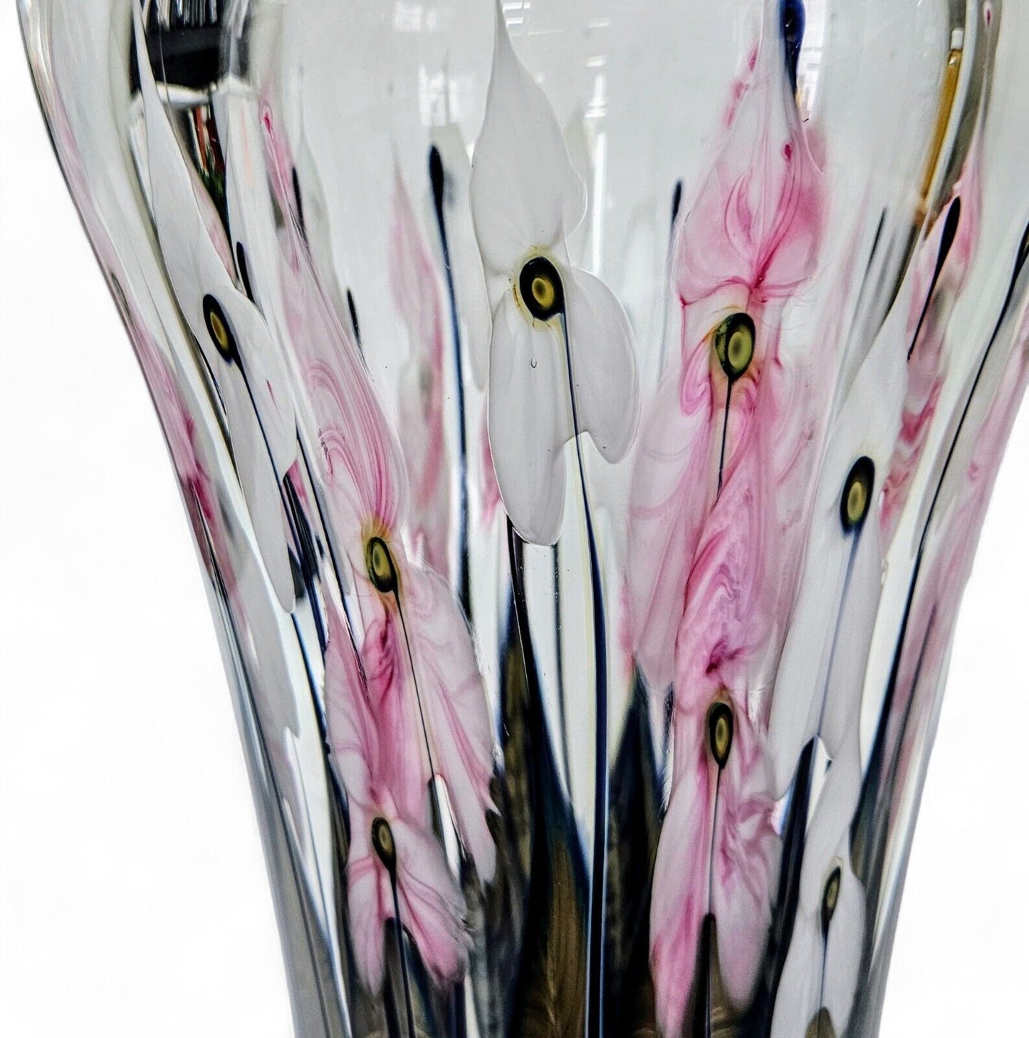 John Lotton Glass Art Vase 15.75 Inches Tall - 25.7 Pounds | Signed and Dated